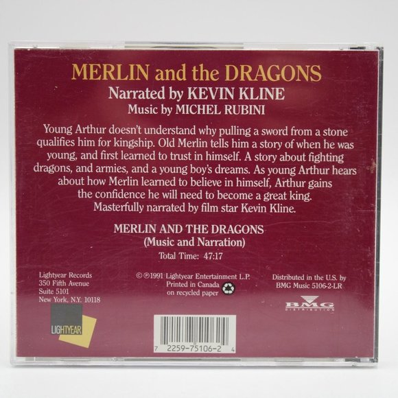 Stories To Remember Merlin And The Dragons Audio CD Kevin Kline 1991 Lightyear - Picture 2 of 3